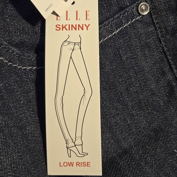ELLE Womens Low Rise Dark Wash Hurricane Stretch Skinny Denim Jeans Size 8 - Picture 11 of 13